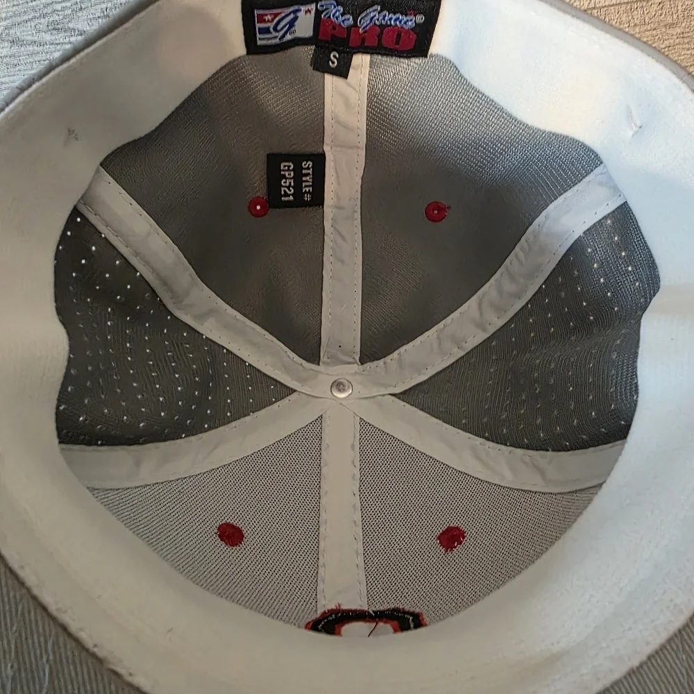 OC White and Gray Cap with Red Accents
